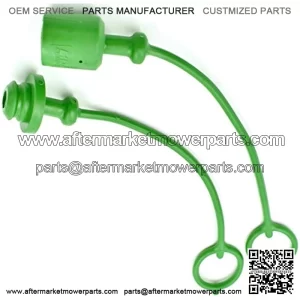 SET - Hydraulic Quick Coupler Dust Cap & Plug Set for 3/8 ISO John Deere Compact Utility Tractor, Front Loader, BackHoe, Combine & Attachments - Green Male & Female Fitting Cover