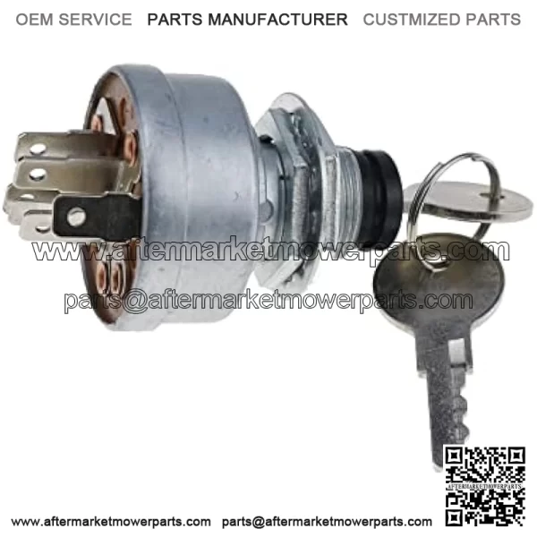 Ignition Switch AM101561 TCA22740 AM107076 TCA15075 Compatible with John Deere 130 160 165 170 175 180 185 240 245 260 265 285 320 500, Silver - Image 2