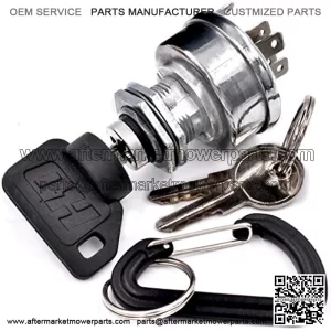 Premium Ignition Switch for John Deere Bunker Rake & Field 1200 1200A 800 V40 Aerators 3 Keys & Free Carabiner