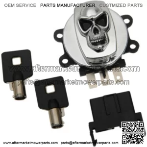 Chrome Round Key Skull Ignition Switch OE 71313-96A Harley Touring Dyna Softail (For: Harley-Davidson)