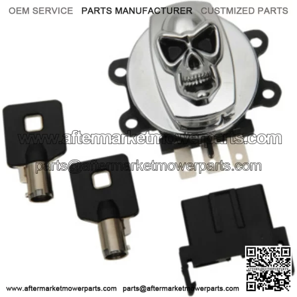 Chrome Round Key Skull Ignition Switch OE 71313-96A Harley Touring Dyna Softail (For: Harley-Davidson)