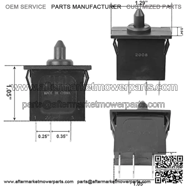 Plunger Type Accelerator Foot Switch for Peg Perego John Deere Gator XUV Gaucho Rockin Polaris RZR 900, Children Ride On Car Replacecment Switch Parts - Image 2