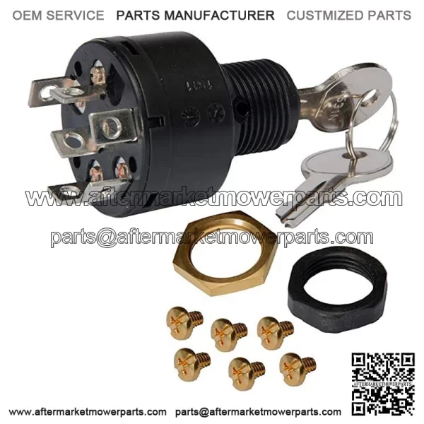 Marine Ignition Key Switch, 3 Position Magneto, Off-Run-Start, Push To Choke - Image 2