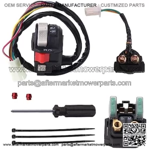 Left Handlebar Control Engine Start Run Off Headlight Switch and Starter Solenoid Relay for Yamaha Wolverine 350 YFM350F Big Bear 350 YFM350F/U Kodiak 400 4WD YFM400F Warrior 350