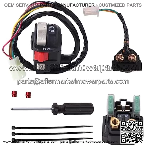 Left Handlebar Control Engine Start Run Off Headlight Switch and Starter Solenoid Relay for Yamaha Wolverine 350 YFM350F Big Bear 350 YFM350F/U Kodiak 400 4WD YFM400F Warrior 350
