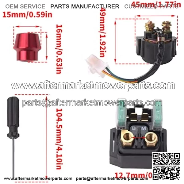 Left Handlebar Control Engine Start Run Off Headlight Switch and Starter Solenoid Relay for Yamaha Wolverine 350 YFM350F Big Bear 350 YFM350F/U Kodiak 400 4WD YFM400F Warrior 350 - Image 2