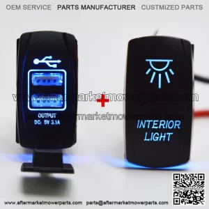 OUTPUT 5V 3.1A USB Power Charger+"INTERIOR LIGHT" UTV Dash Rocker Toggle Switch For: More than one vehicle