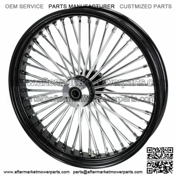 21 3.5 46 Black Fat Spoke Front Wheel Rim Single Disc Harley Softail Touring 07+ (For: Harley-Davidson)
