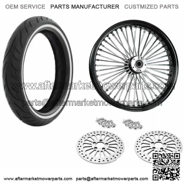 21 3.5 Black 46 Fat King Spoke Wheel Package WW Dual Disc Harley Touring 2008+ (For: Harley-Davidson)