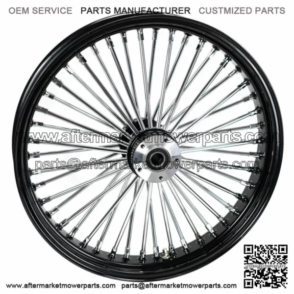 21 x 3.5 46 Fat King Spoke Front Wheel Black Rim Dual Disc 08+ Harley Touring (For: Harley-Davidson)