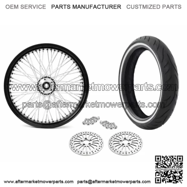 21 3.5 60 Black Spoke Front Wheel Black Tire Harley Touring Package 00-07 DD WW (For: Harley-Davidson)