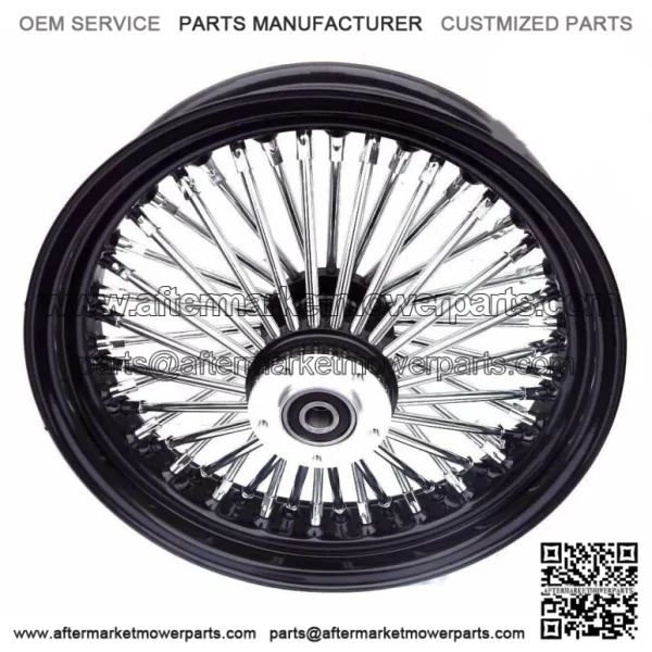 16 x 3.5 48 Fat King Spoke Front Wheel Black Rim Dual Disc Harley Touring Bagger (For: Harley-Davidson)