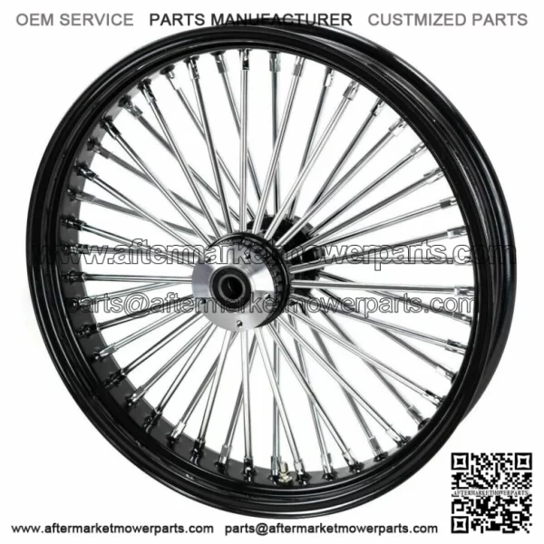21  3.5 46 Fat King Spoke Front Wheel Black Rim Dual Disc 08+ Harley Touring ABS (For: Harley-Davidson)