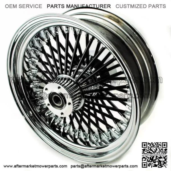 18 X 5.5 Black Spokes 52 Fat Mammoth Spoke Rear Wheel Rim Harley Touring 09-2023 (For: Harley-Davidson)