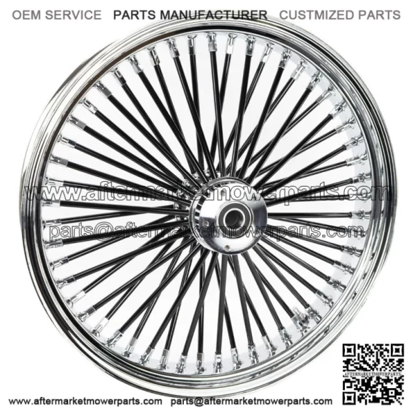 21 3.5 Chrome Rim 52 Fat Mammoth Black Spokes Wheel Rim DD Harley 00-07 Touring (For: Harley-Davidson)