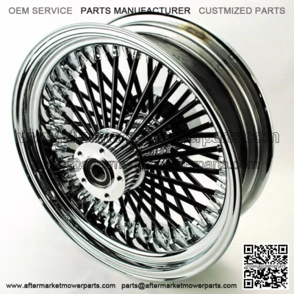 18 X 5.5 Black Spokes 52 Fat Mammoth Spoke Rear Wheel Rim Harley Touring 09-21 (For: Harley-Davidson)