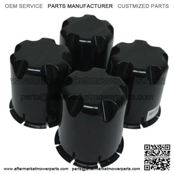 Golf Cart UTV ATV Wheel Rim Black Center Caps Set of 4