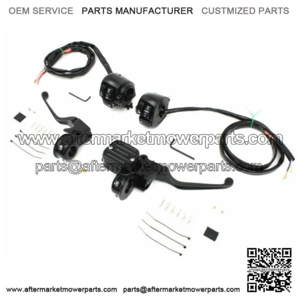 Black Handlebar Controls Hand Lever Set Control Kit Single Disc Switches Wiring (For: Harley-Davidson)