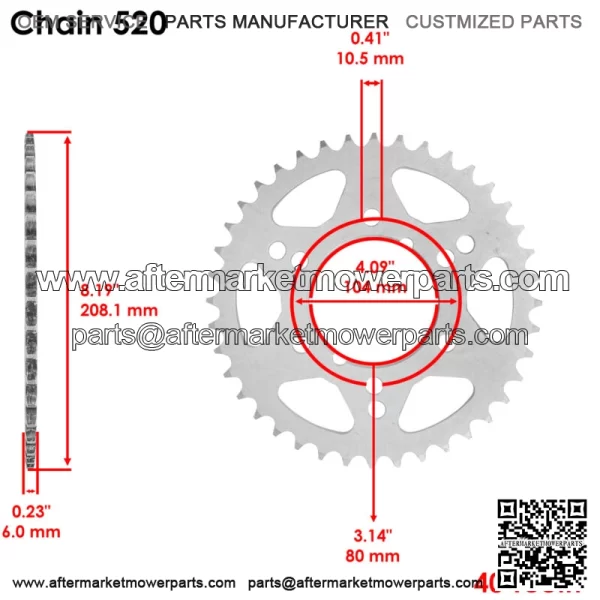 Rear Wheel Chain Sprocket for Polaris Trail Boss 325 2001 2002 40 Teeth (For: Polaris) - Image 2