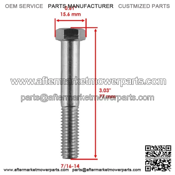 4x Control Arm Bolt Rear Lower for Polaris Sportsman 700 2002-07 / 7/16-14 For: Polaris Sportsman 800 - Image 2