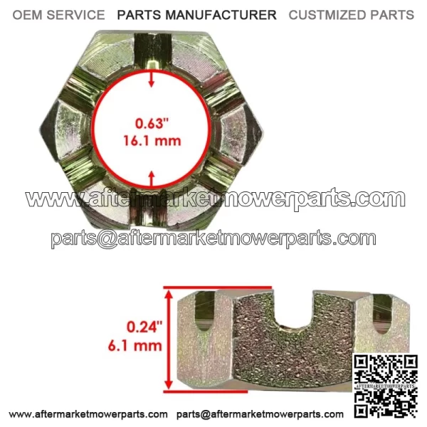 Front or Rear Axle Castle Nut for Polaris 7547406 M18x1.5x13 For: Polaris Sportsman 570 - Image 2