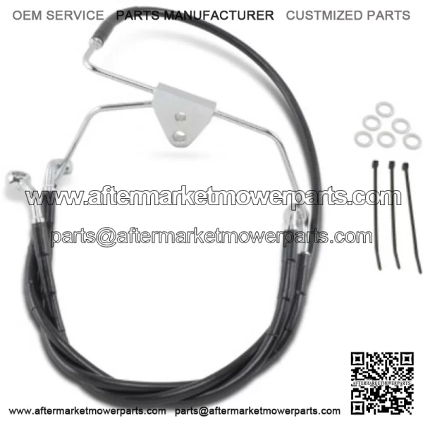 4  Extended Length Black Vinyl Upper Lower Brake Line Kit Harley Touring 96-07 (For: Harley-Davidson)