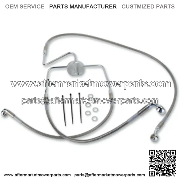 2 Extended Braided Stainless Steel Upper Brake Line Kit Harley Touring 94-07 (For: Harley-Davidson)