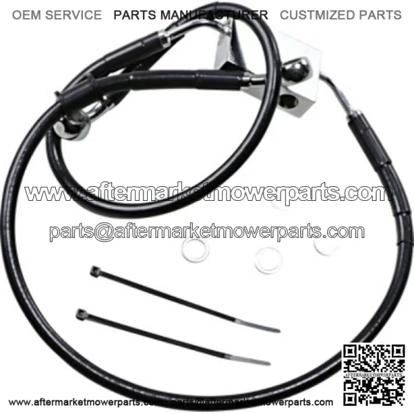 4 Extended Length Black Vinyl Upper Lower Brake Line Harley Sportster 14 ABS (For: Harley-Davidson)