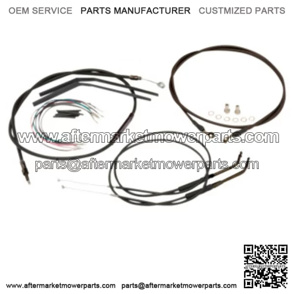 16" Black Vinyl Handlebar Cables Complete Kit ABS Softail Harley 11-14 (For: Harley-Davidson)