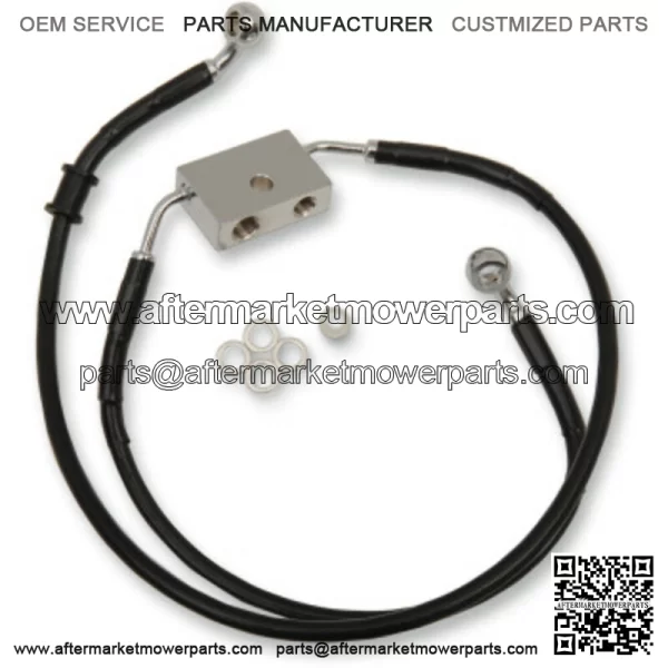 6 Extended Length Black Vinyl Upper Lower Brake Line Harley Sportster 14 ABS (For: Harley-Davidson)