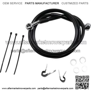 2 47 1/4 Extended Length Black Vinyl Upper Brake Line Harley Softail 99-07 (For: Harley-Davidson)