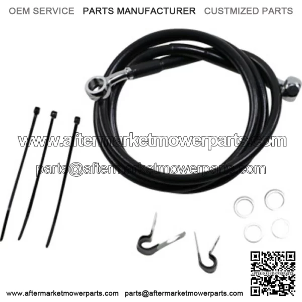 2 47 1/4 Extended Length Black Vinyl Upper Brake Line Harley Softail 99-07 (For: Harley-Davidson)