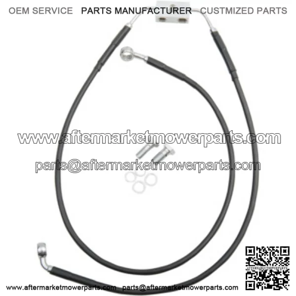 4 Extended Length Black Vinyl Upper Lower Brake Line Kit Harley Dyna 12-17 ABS (For: Harley-Davidson)