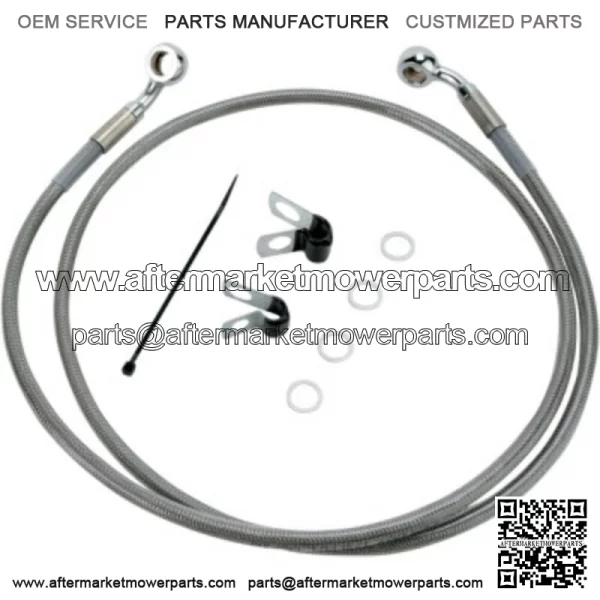 6 44 3/8 Extended Braided Stainless Upper Brake Line Harley Sportster XL 04-10 (For: Harley-Davidson)