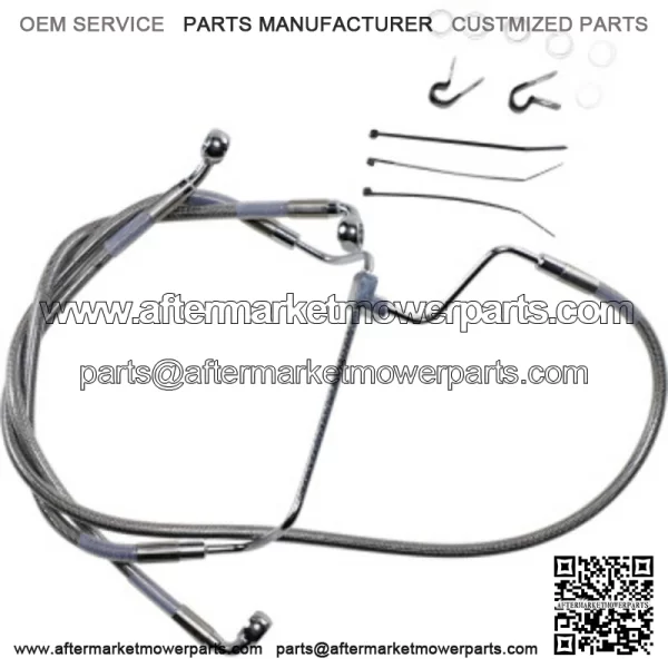 2 Extended Braided Stainless Steel Upper Brake Line Kit Harley Touring 14-19 (For: Harley-Davidson)