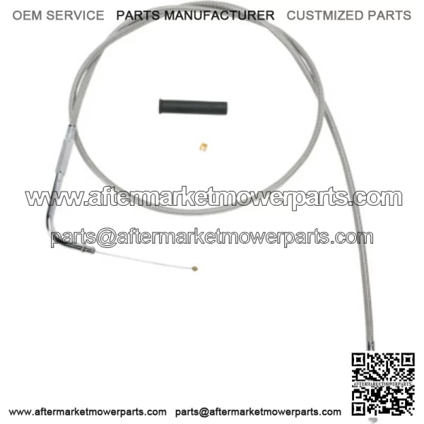 Braided Stainless Throttle Cable 50" 90 Degree 5" Harley 96-17 Big Twin Cam XL (For: Harley-Davidson)