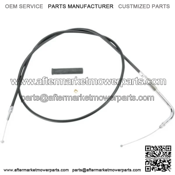 Black Vinyl Throttle Cable 42 1/2" 90 Degree 5" Travel Harley 96-17 Big Twin Cam (For: Harley-Davidson)