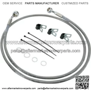 4 48 1/4 Extended Braided Stainless Upper Brake Line Kit Harley Softail 00-07 (For: Harley-Davidson)