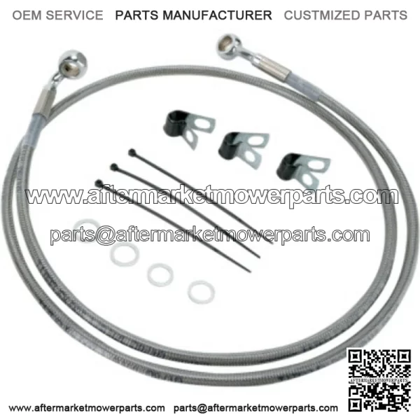 4 48 1/4 Extended Braided Stainless Upper Brake Line Kit Harley Softail 00-07 (For: Harley-Davidson)