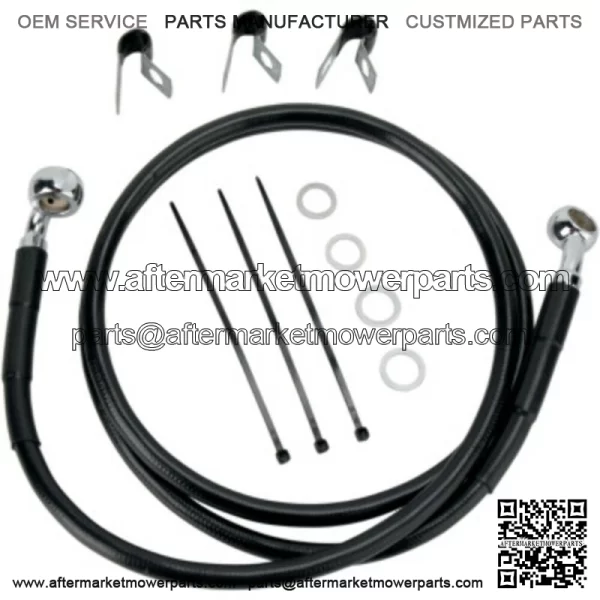 4 48 1/4 Extended Length Black Vinyl Upper Brake Line Harley Softail 00-07 (For: Harley-Davidson)