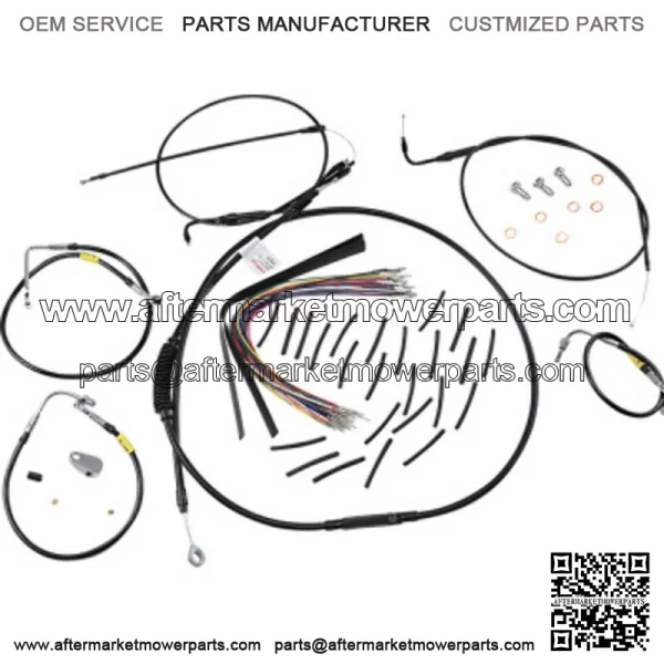 15" Black Handlebar Cables Brake Installation Kit Touring Harley 02-06 (For: Harley-Davidson)