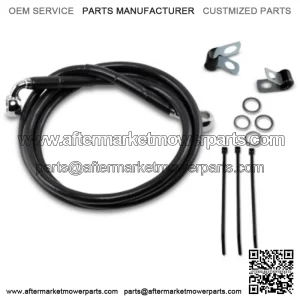 6 51 1/4 Extended Length Black Vinyl Upper Brake Line Harley Softail 99-07 (For: Harley-Davidson)