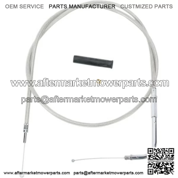 Braided Stainless Throttle Cable 47 1/2" 90 Degree 5" Harley 96-17 Big Twin Cam (For: Harley-Davidson)