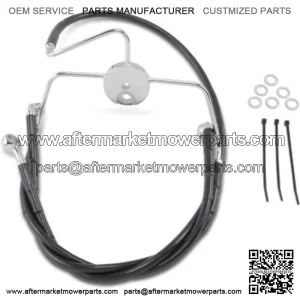 4 Extended Length Black Vinyl Upper Lower Brake Line Kit Harley Touring 94-07 (For: Harley-Davidson)