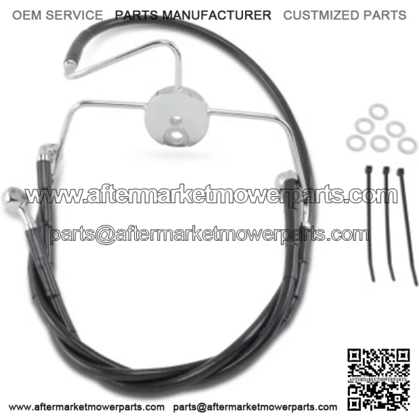 4 Extended Length Black Vinyl Upper Lower Brake Line Kit Harley Touring 94-07 (For: Harley-Davidson)