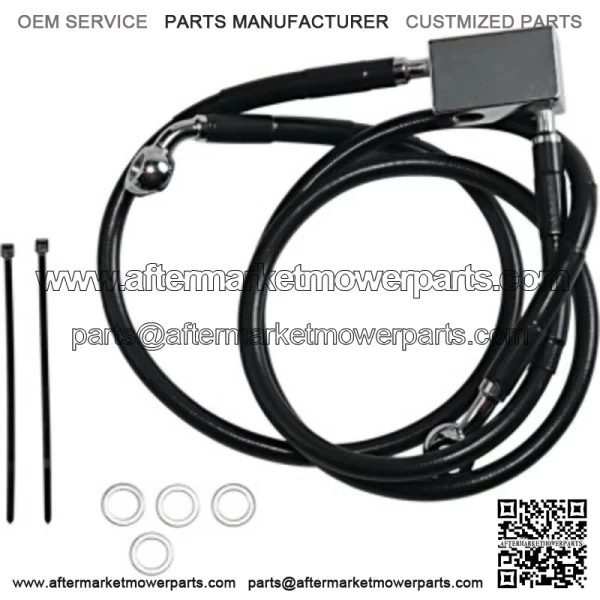 3 36 1/2 Extended Length Black Vinyl Rear Brake Line Kit Harley Softail 00-03 (For: Harley-Davidson)