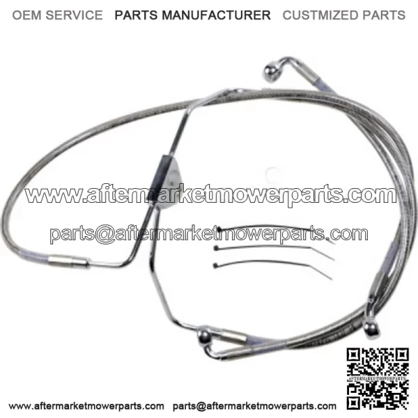 2 Extended Braided Stainless Steel Upper Brake Line Kit Harley Touring 08-13 (For: Harley-Davidson)