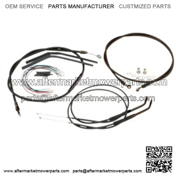 16" Black Vinyl Handlebar Control Cables Complete Kit Dyna Harley 07-11 (For: Harley-Davidson)