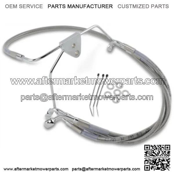 4 Extended Over Stock Stainless Steel Upper Brake Line Kit Harley Touring 99-07 (For: Harley-Davidson)