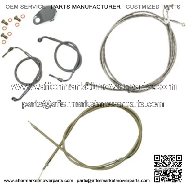 Stainless 12-14" Ape Hanger Control Cables Complete Kit ABS Harley Touring 08-13 (For: Harley-Davidson)